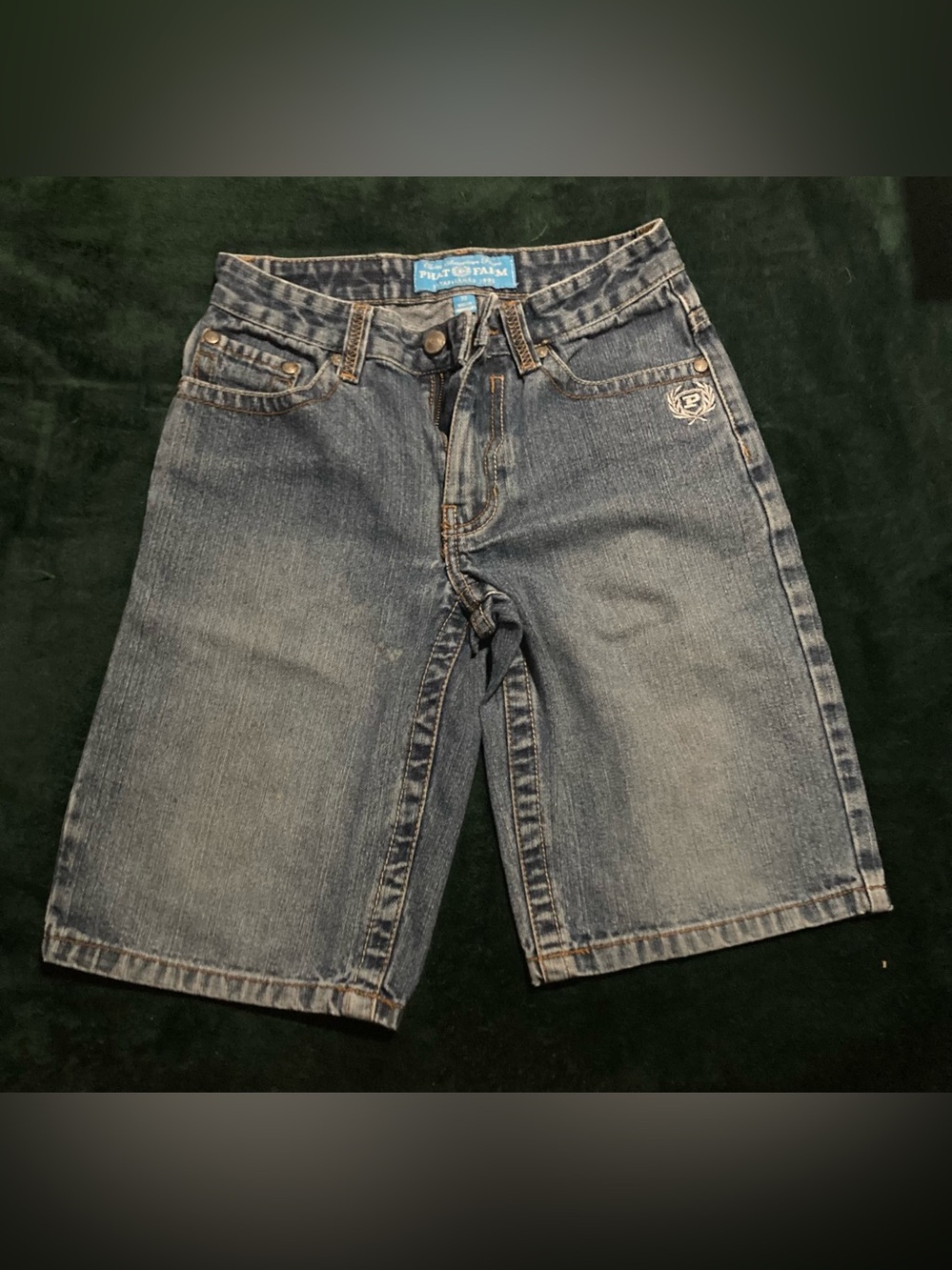 Phat Farm Boys Size 10 Blue Denim Jean Shorts with Branded Patch